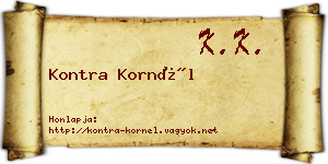 Kontra Kornél névjegykártya